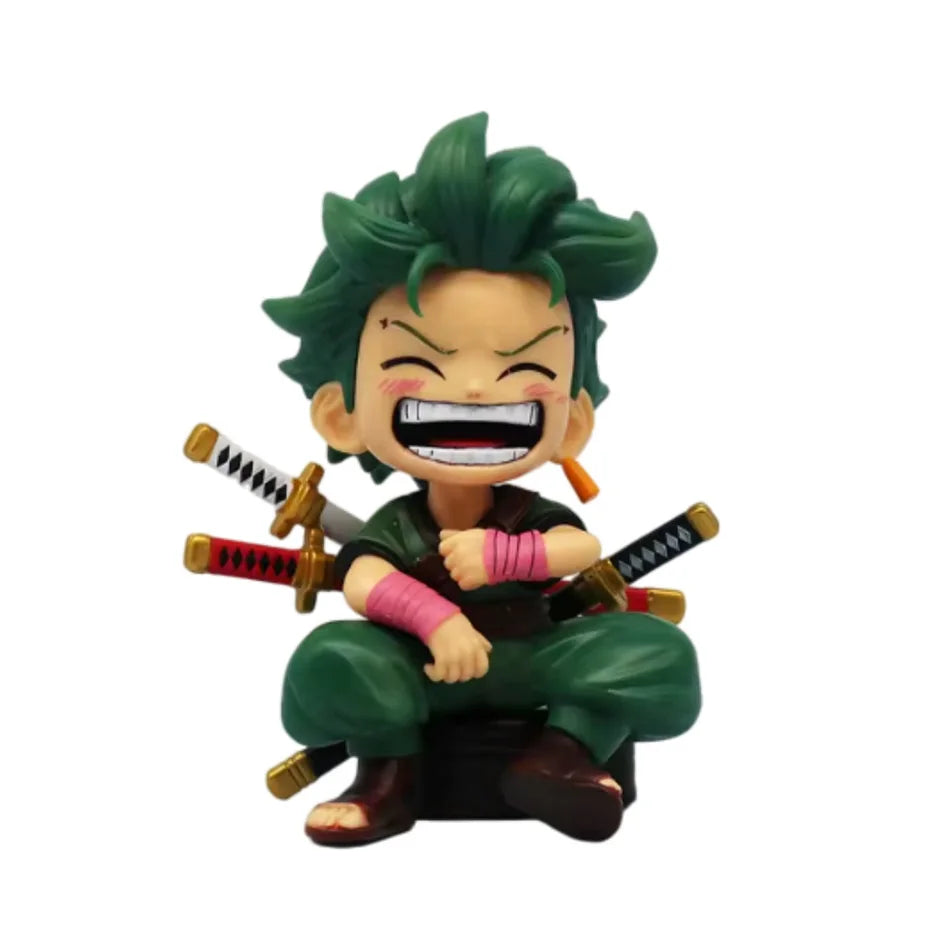 13cm Anime Figure One Piece Monkey D Luffy Roronoa Zoro Kawaii Toys Car Decoration PVC Model Gift
