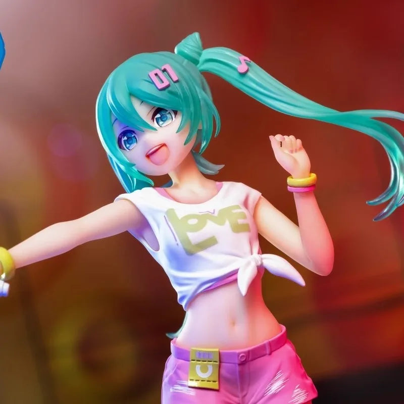 Miku Anime Girl Figurine Desktop Computer Case Decoration Car Gifts Initial Sister Collectible Model Toy Female Idol Statue