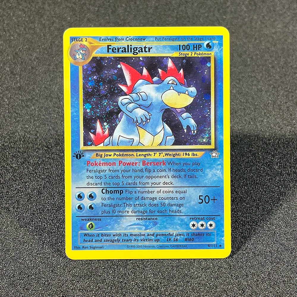 PTCG Foil Cards Lugia Espeon Politoed Alakazam Mewtwo Kingdra Zapdos Raichu 1996 1st Edition Game Collection PKM Proxy Cards