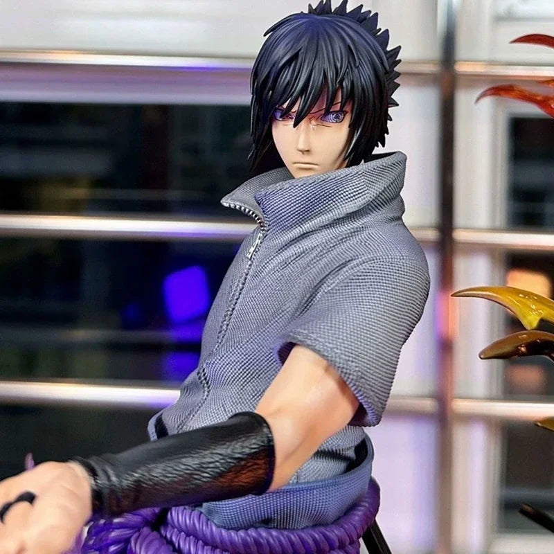 38cm Naruto Shippuden Figurine Naruto Uzumaki Uchiha Sasuke Action Figure PVC Toy Statue Collection Model Kids Birthday Gift
