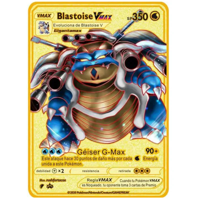 6-12 Pcs/Set  English Version Pokemon Metal Card Pikachu Anime Figure Battle Carte Trading Pocket Monster Cards Model Toy Gifts