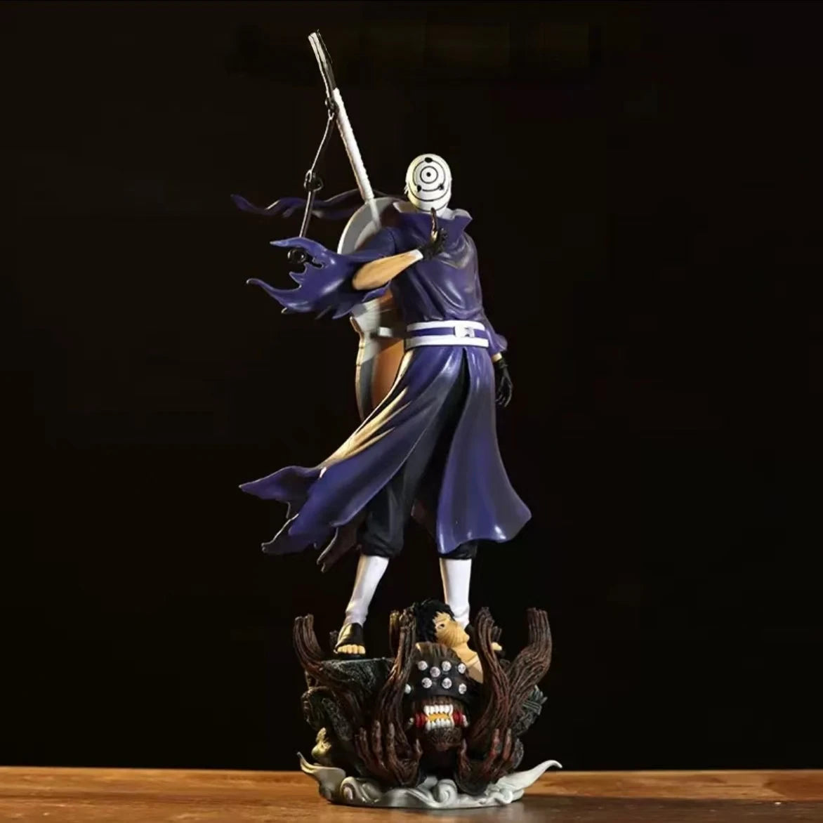 22cm NARUTO Anime Figures GK Uchiha Obito Double Headed Model Peripheral Doll PVC Collect Toys Statue Birthday Ornament Gift