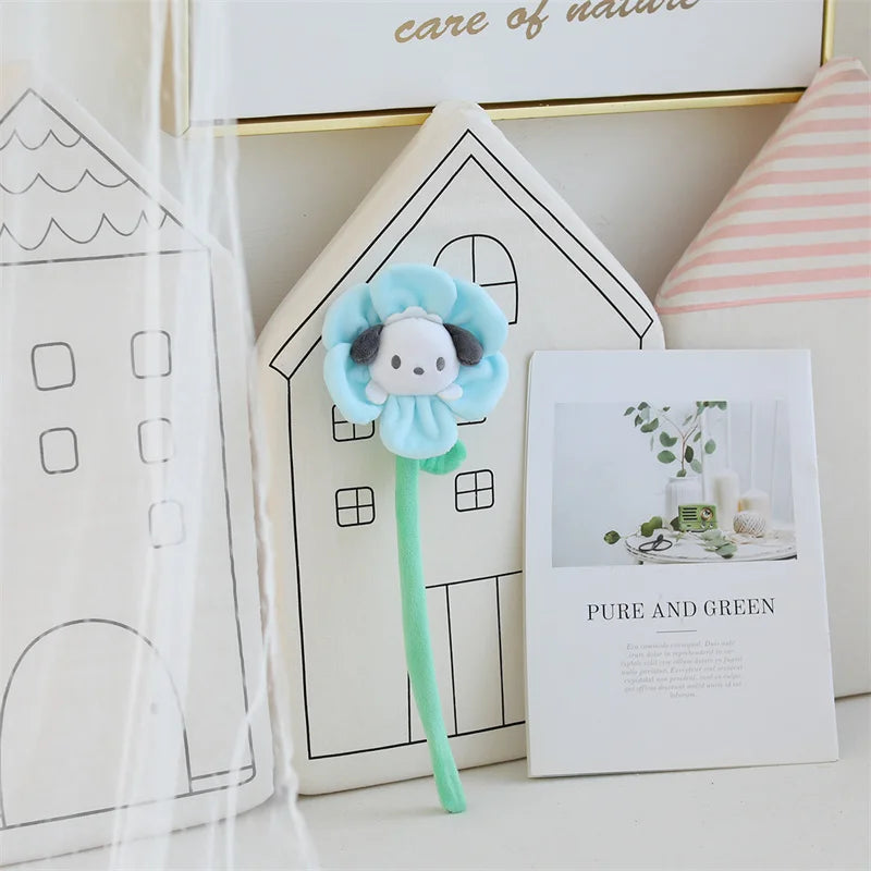 Sanrio Hello Kitty Plush Toys Kawaii Kuromi Melody Anime Cinnamoroll Pochacco Stuffed toy Pompom Purin Flower Christmas Gifts