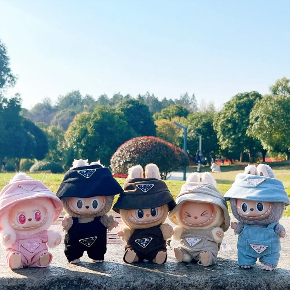 Labubu Corduroy Mini Doll Clothing Set Toys Cute Hats Clothes Shoes Vinyl Doll Accessories Training Sitting Party Games Toys (No Doll)