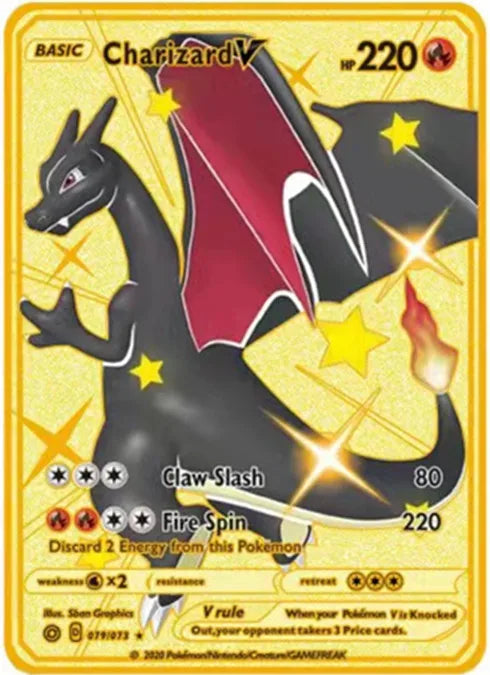 6-12 Pcs/Set  English Version Pokemon Metal Card Pikachu Anime Figure Battle Carte Trading Pocket Monster Cards Model Toy Gifts