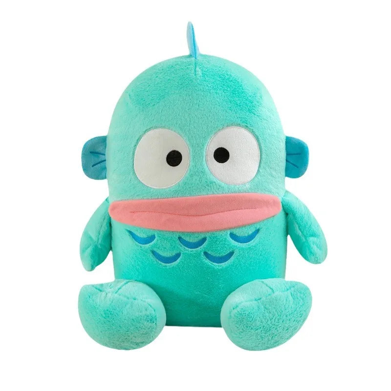 Sanrio Kawaii Hangyodon Plush Toy Cartoon Cute Plush Dolls Throw Pillow Birthday Gift for Kids Friends Halloween Decoration