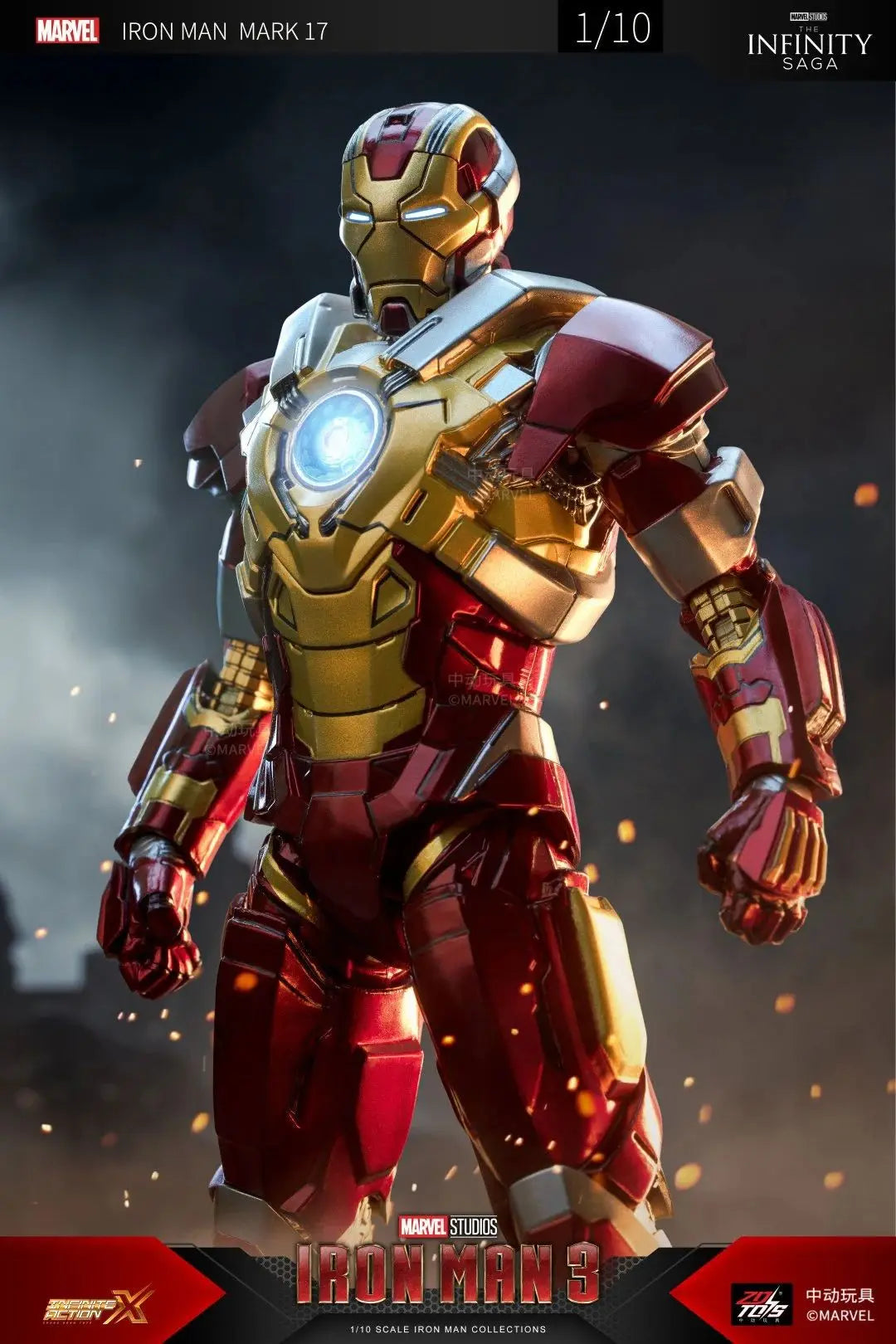 ZD Original Iron Man MK30 Blue Steel 1/10 Iron Patriot MK3 Marvel legends War Machine 10th Anniversary Action Figure Model Gift