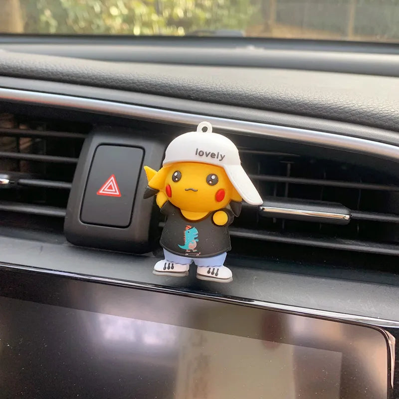 Anime Pokemon Cartoon Pikachu Psyduck Action Figures Car Air Outlet Perfume Clip Decor Auto Air Freshener Interior Accessories