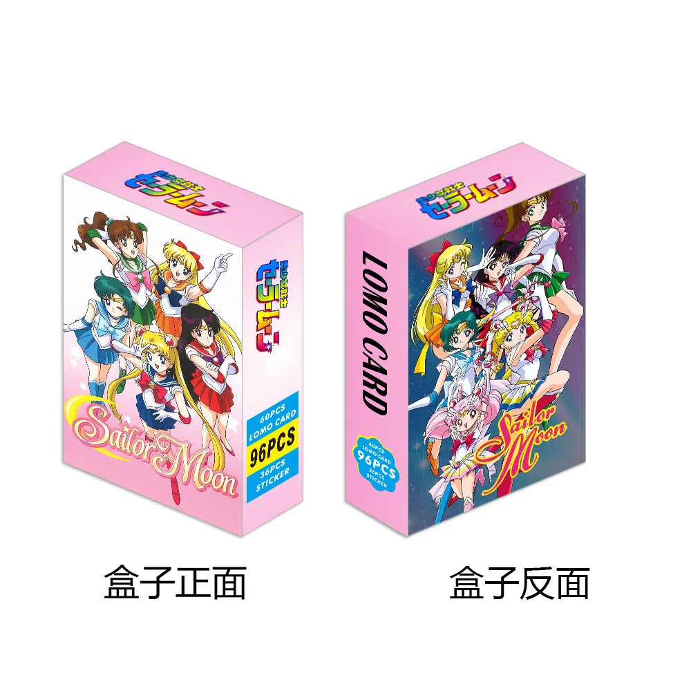 Naruto Japanese Anime Lomo Card One Piece 1pack/96pcs Card Games With Stickers Message Photo Gift For Anime Fan Game Collection