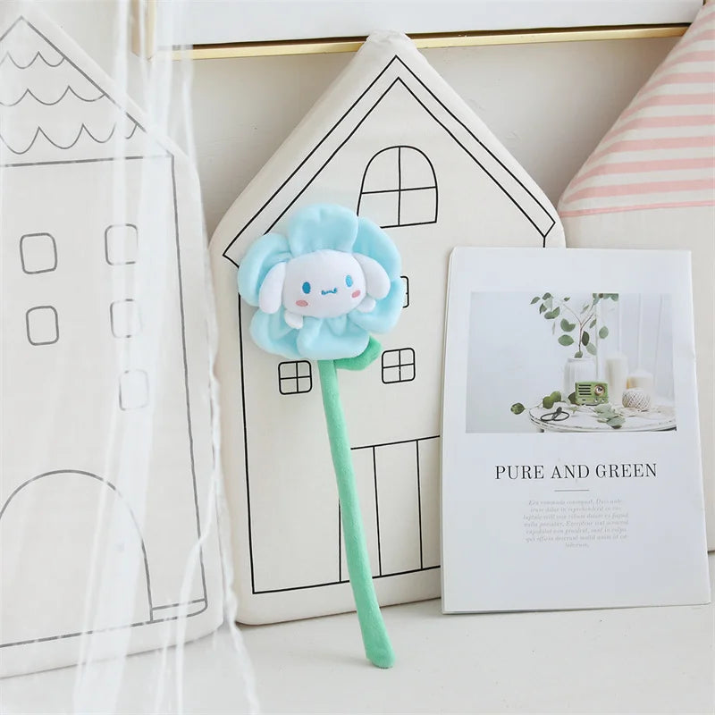 Sanrio Hello Kitty Plush Toys Kawaii Kuromi Melody Anime Cinnamoroll Pochacco Stuffed toy Pompom Purin Flower Christmas Gifts