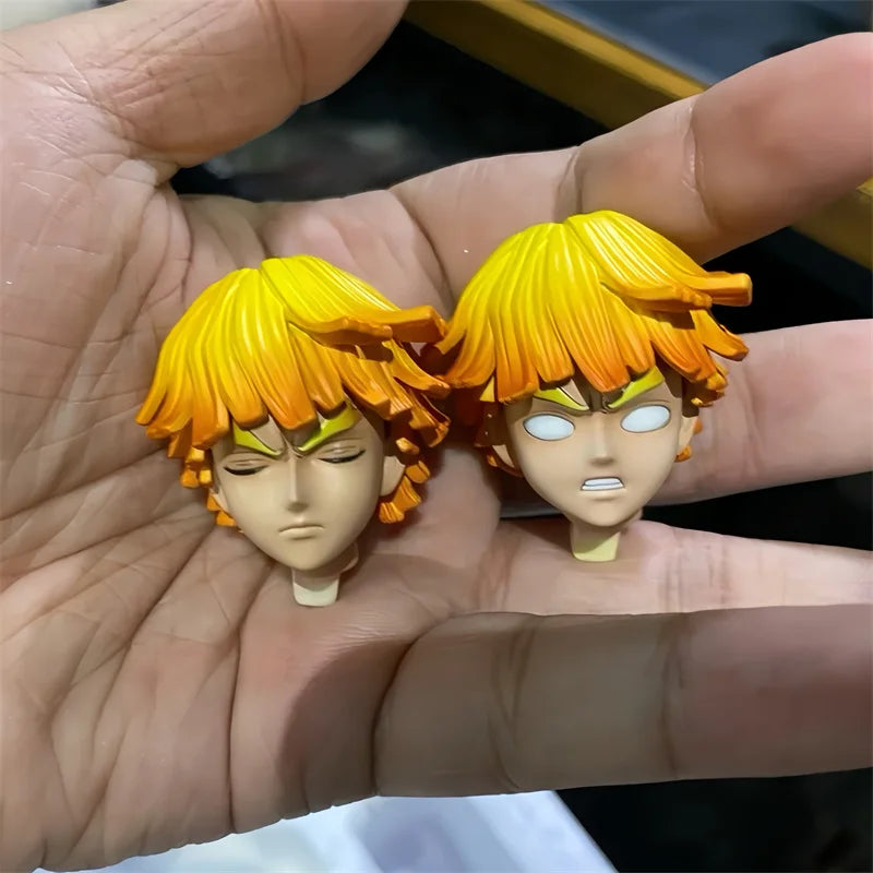 30cm Anime Demon Slayer Figure Agatsuma Zen'Itsu Luminous Double Headed Statue Action Figure Model Trend Toys Gift