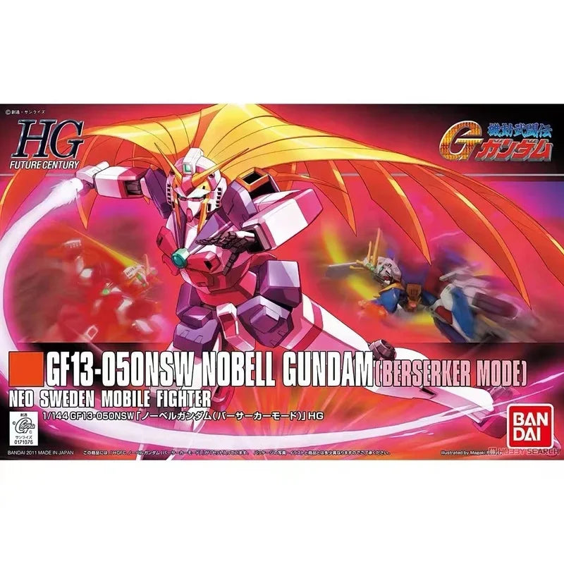 Bandai Original GUNDAM Anime HGUC 1/144 GF13-050NSW NOBELL GUNDAM BERSERKER MOOE Action Figure Toys Model Gifts For Children