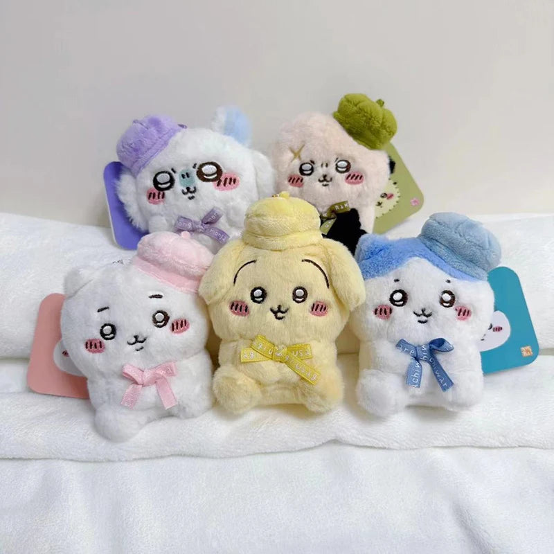 Chiikawa Beret Series Creative Pendant Cartoon Fashion Fluffy Anime Mini Accessories Girls and Child Decoration Gift