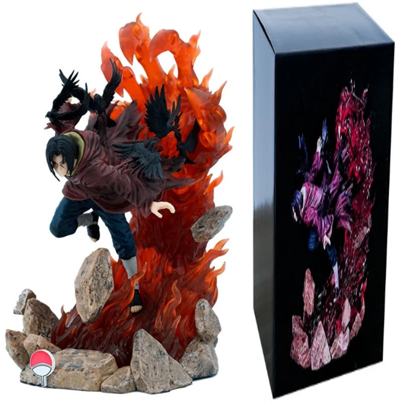 28cm Doll Model Uzumaki Naruto Anime Figures Turn-back Raven-weasel Uchiha Itachi Figurines Car Decoration Kids Toys Gifts