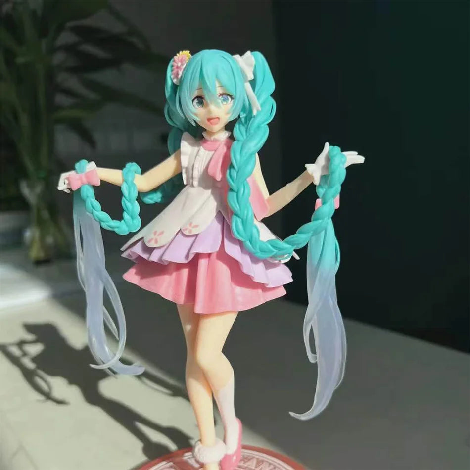 21cm Hatsune Miku Anime Figure Kawaii Thumbelina Vocaloid Wonderland PVC Action Figure Collection Model Doll Ornaments Toys Gift