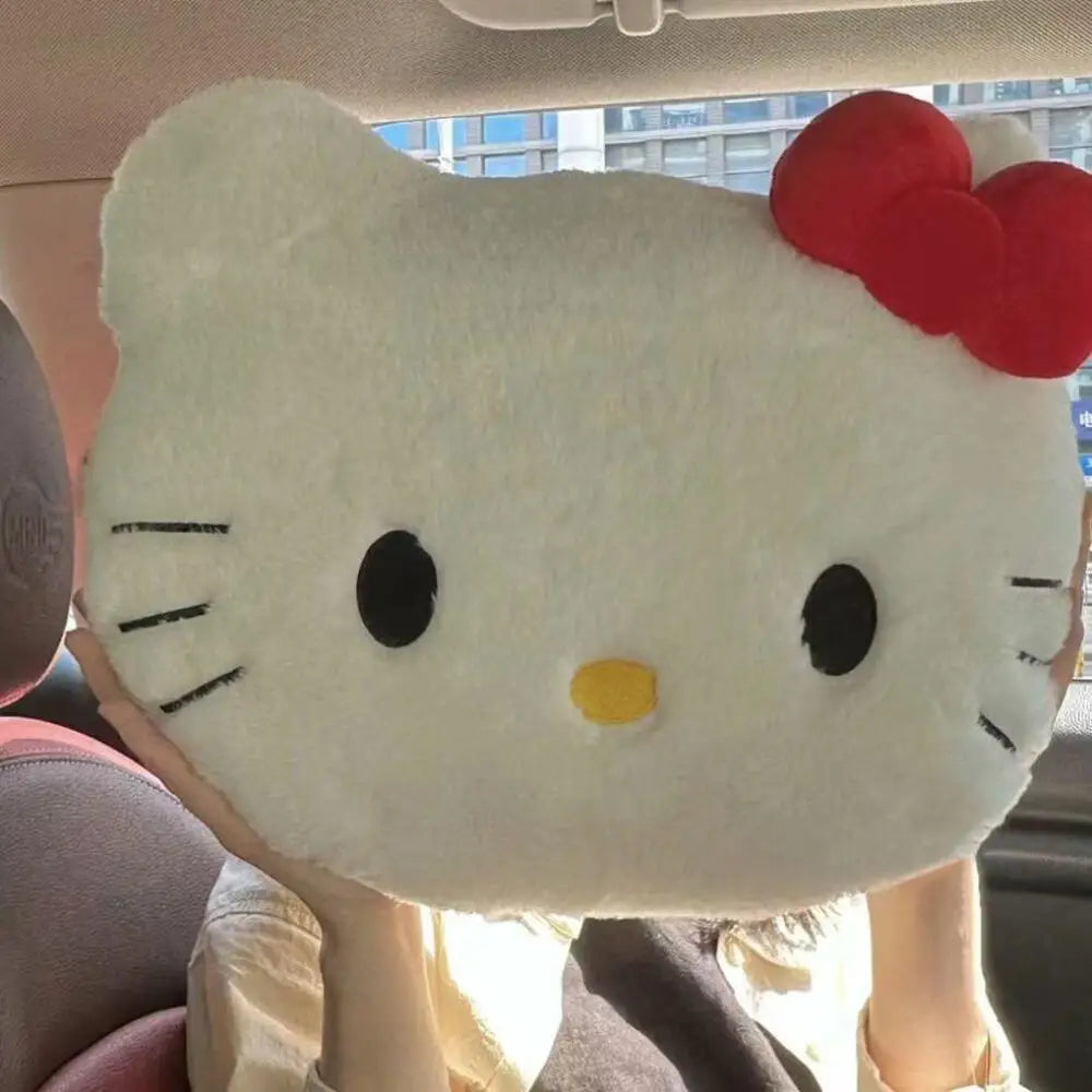 Sanrio Cartoon Hello Kitty Stuffed Bolster Kawaii Kitty Cat Big Head Sofa Bedside Cushion Supple Stuffed Doll Nap Pillow Gifts