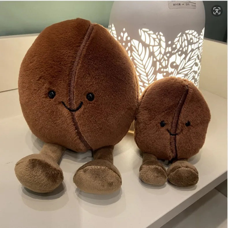 Jelly Cat 13/20cm Coffee Bean Doll Creative Smiling Face Doll Pet Interactive Companion Toy Furniture Ornaments Holiday Gift