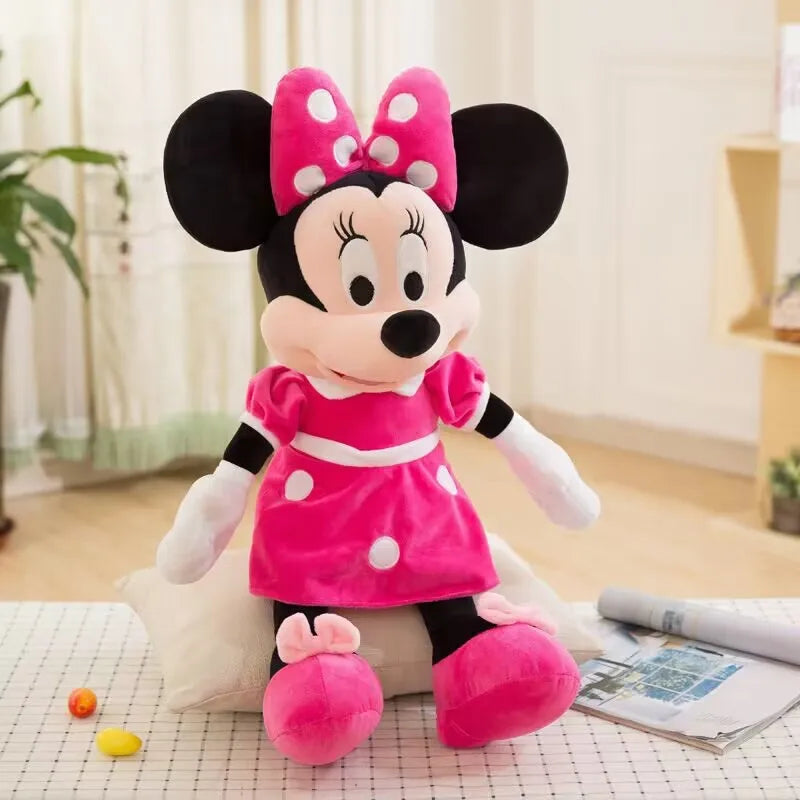 35-100cm Big Size Kawaii Stuffed Mickey&Minnie Mouse Plush Toy Soft Pillow Goofy Pluto Donald Duck Dolls Birthday Wedding Gifts