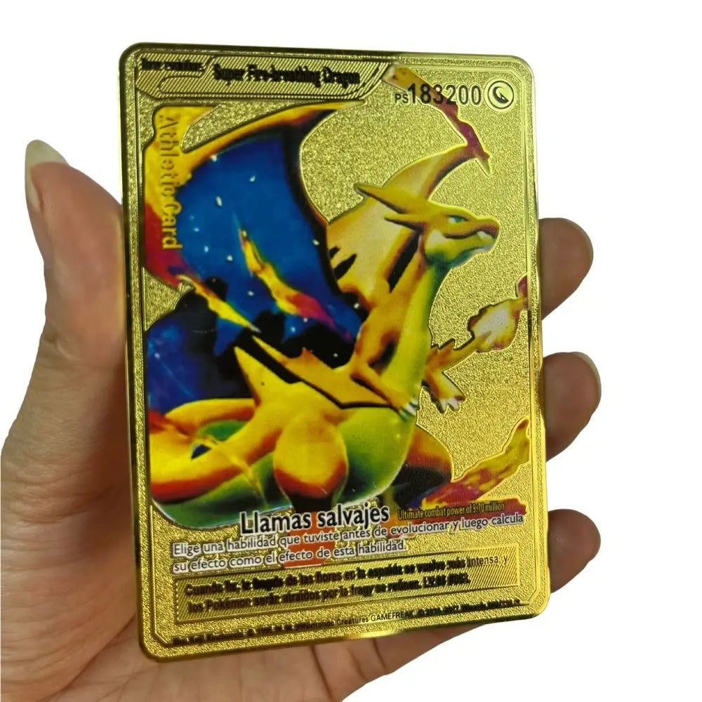 2024 New Spanish Pok é mon Cards Metal Pokemon Letters Spanish Pokemon Iron Cards Mewtwo Pikachu Gx Charizard Vmax Cartas Pok é