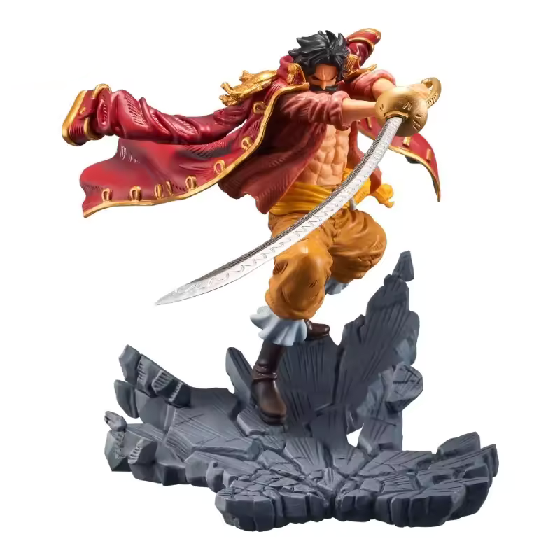10cm One Piece Anime Figure Dad White Beard Vs Roger Scene Model Pvc Statue Desktop Decoration Collection Box Handmade Toy Gift