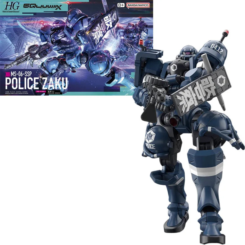 Bandai Original GUNDAM HG MSGG RED GUNDAM GQuuuuuuX POLICE ZAKU 1/144 Anime Action Figure Assembly Model Toys Gifts For Children