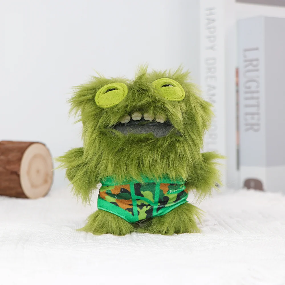 Original Teeth Monsters Pendant Plush Doll Fuggler Funny Ugly Monster Keyrings Keychain Toy Halloween Prank Decoration Gift