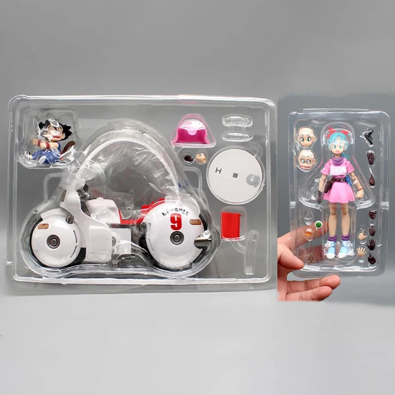 18cm SHF Dragon Ball Figures Bulma's Motorcycle Hoipoi Capsule No. 9 Action Figure PVC Collection Bulma Goku Figurine Model Toys