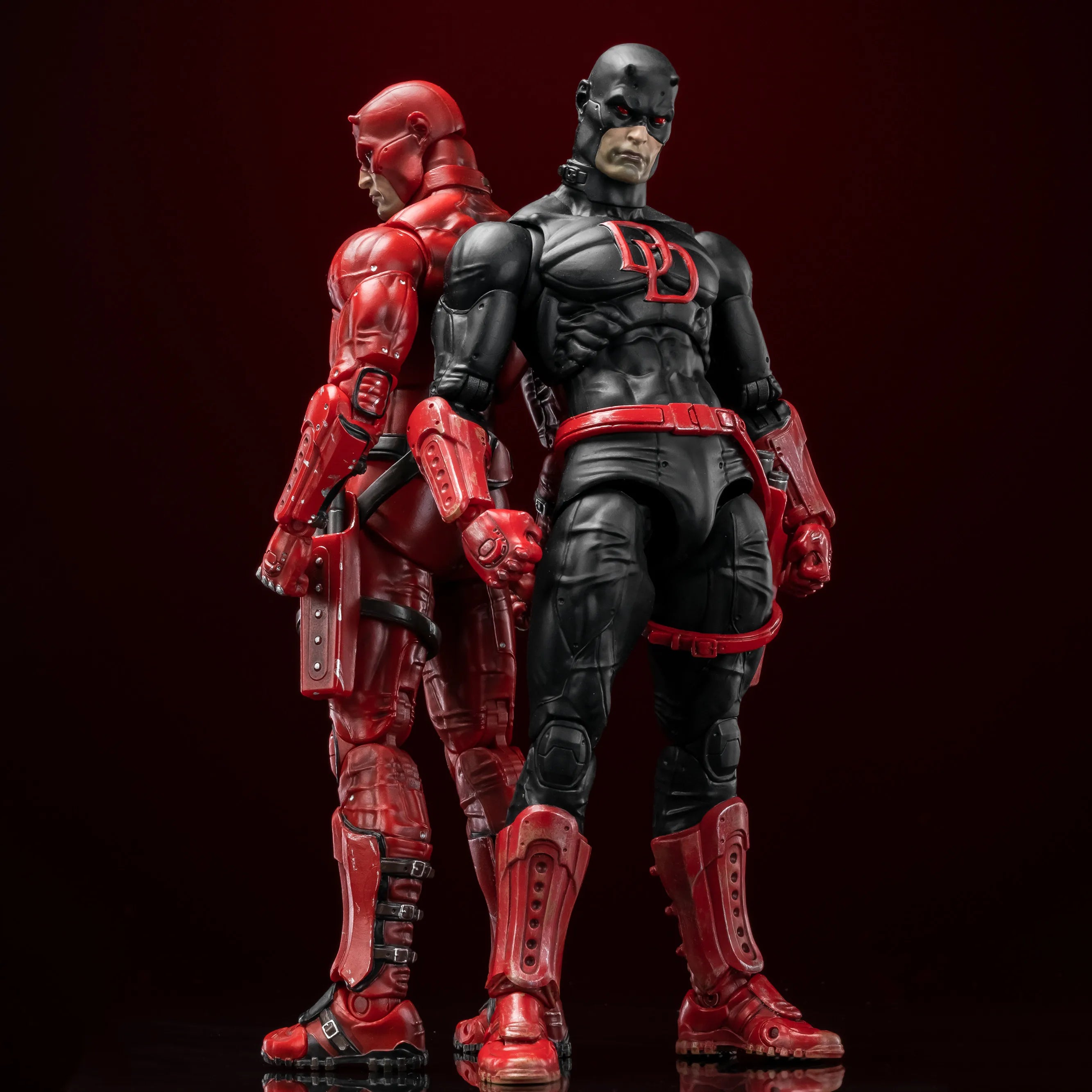 In Stock - FlefToys Marvel Daredevil Classic Red Shadowland Reborn Black 8
