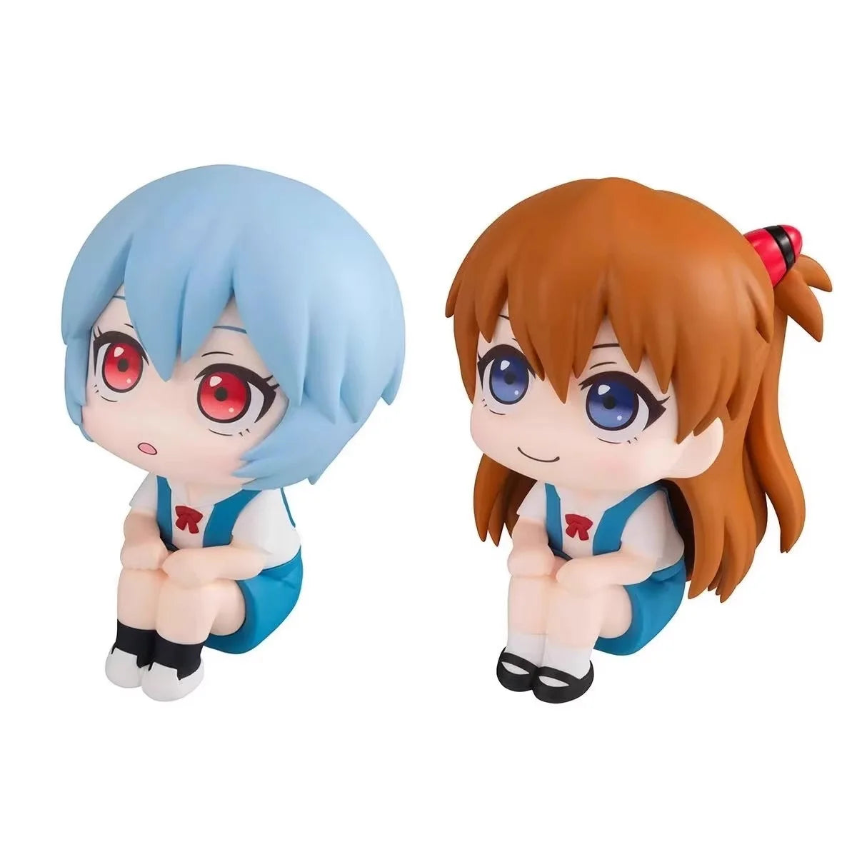 Evangelion Look Up Figure – Ayanami Rei / Asuka Langley | 10cm Cute Sitting PVC Anime Collectible Model Toy Gift