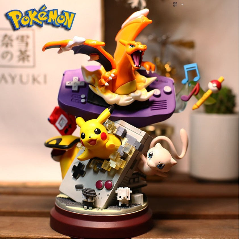 20cm pokemon Pikachu Anime Figure Pikachu Game Machine Model Gameboy Pika Mew Charizard Doll PVC Statue Ornament Decora Toy Gift