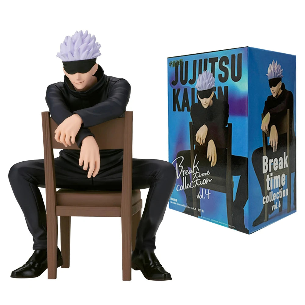 11cm Jujutsu Kaisen Gojo Satoru Figure – Rest Time Sitting Pose PVC Collectible Action Statue Toy Gift for Fans