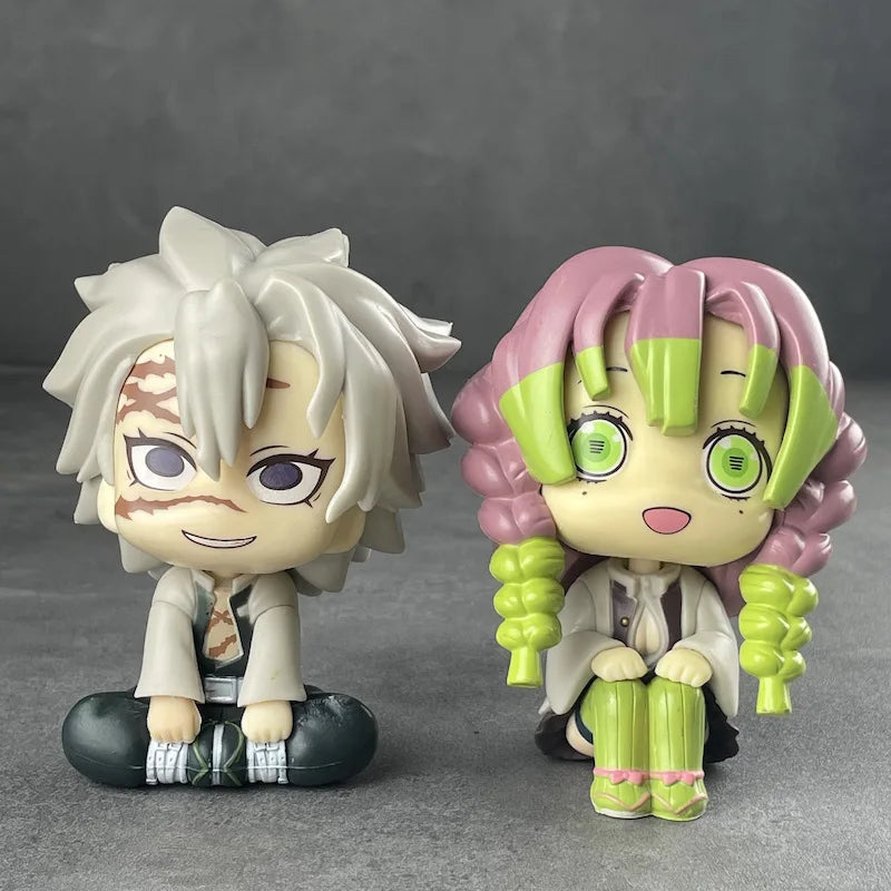 Demon Slayer Anime Figure – Mitsuri Kanroji / Sanemi Shinazugawa | 10.5cm Cute Sitting PVC Collectible Model Toy Gift