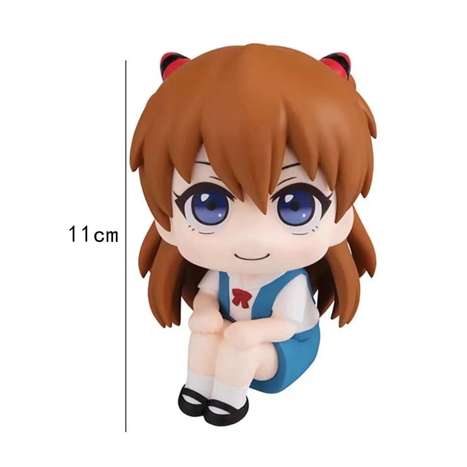 Evangelion Look Up Figure – Ayanami Rei / Asuka Langley | 10cm Cute Sitting PVC Anime Collectible Model Toy Gift