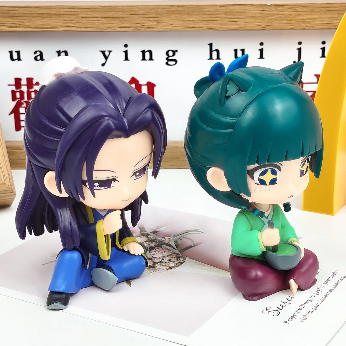 Maomao & Jinshi Sitting Figures – 11.5cm The Apothecary Diaries Anime Mini PVC Model Toys | Cute Home Decor Gift for Fans