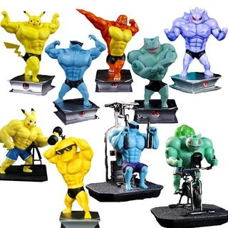 13 Styles Pokemon Muscle Figures Fitness Magikarp Snorlax Dugtrio Psyduck Squirtle Bulbasaur Gengar PVC Action Model Figures Toy