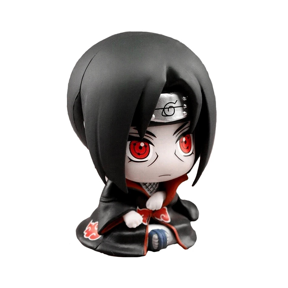 Naruto Anime Mini Figures – Naruto, Sasuke, Kakashi, Itachi | 9cm Cute Chibi PVC Action Model Collectible Toys