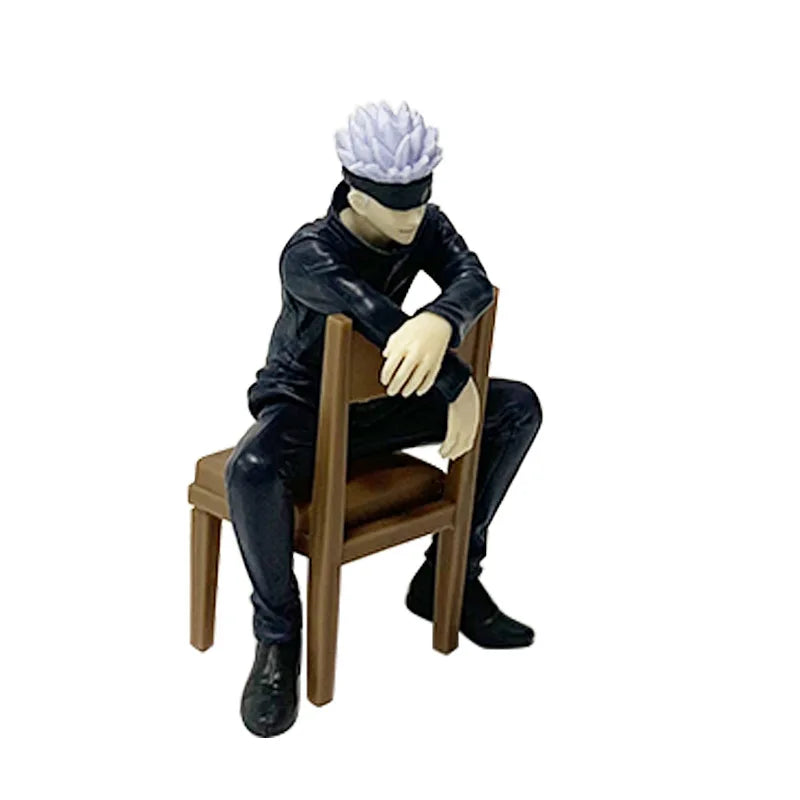 11cm Jujutsu Kaisen Gojo Satoru Figure – Rest Time Sitting Pose PVC Collectible Action Statue Toy Gift for Fans