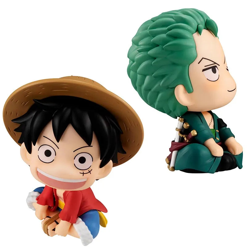 11cm One Piece Anime Figure Luffy / Zoro | Cute Cartoon PVC Model | Desk Decoration Collectible Toy Gift for Kids & Fans