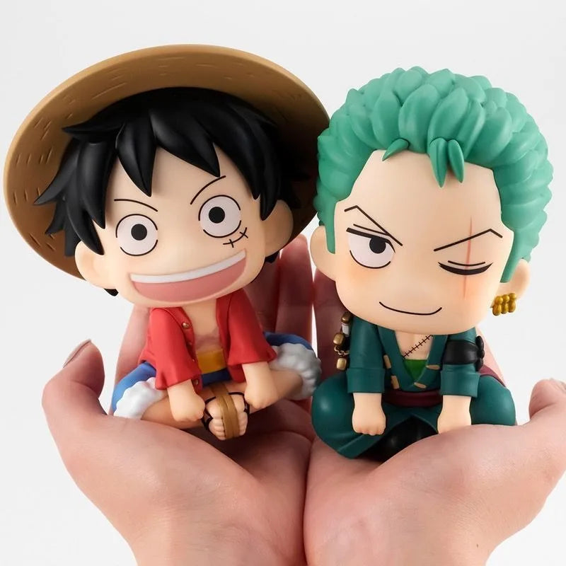 11cm One Piece Anime Figure Luffy / Zoro | Cute Cartoon PVC Model | Desk Decoration Collectible Toy Gift for Kids & Fans