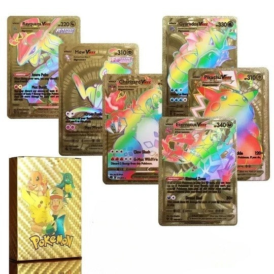 2024 27-55PCS Pokemon Colorful Gold Foil Card Charizard Pikachu Arceus Silver Rainbow English German VSTAR GX V VMAX Card