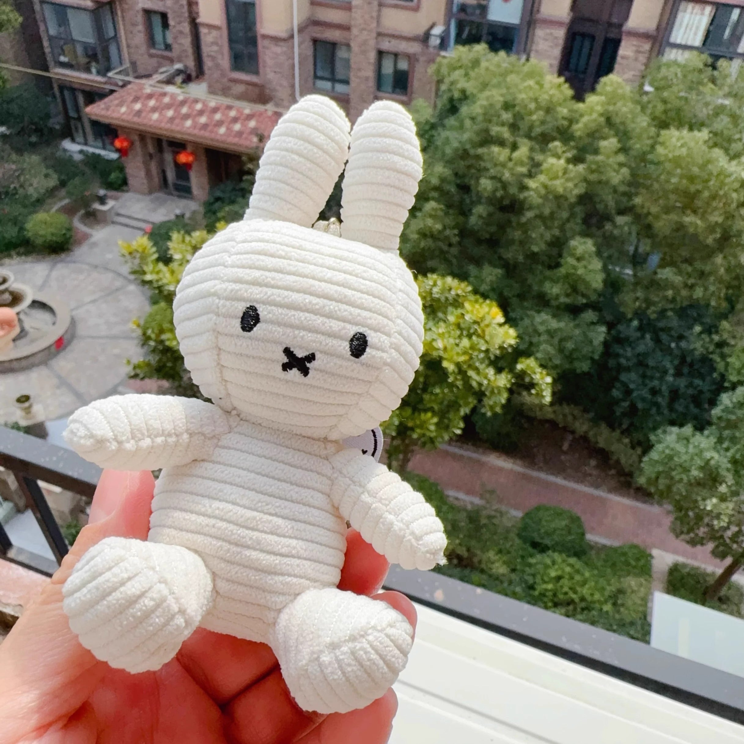 Exported to the Netherlands genuine Bontontoys corduroy fabric Mifei rabbit bunny pendant cute girl gift