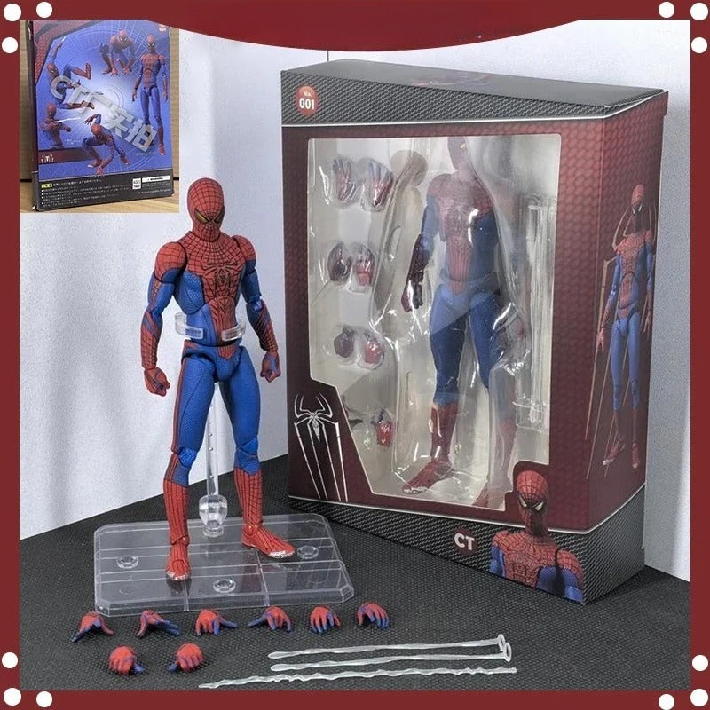 Spiderman Mafex 001 Peter Parker Andrew Garfield Figure The Amazing Spider-Man Shf Spiderman Action anime Figure Toy