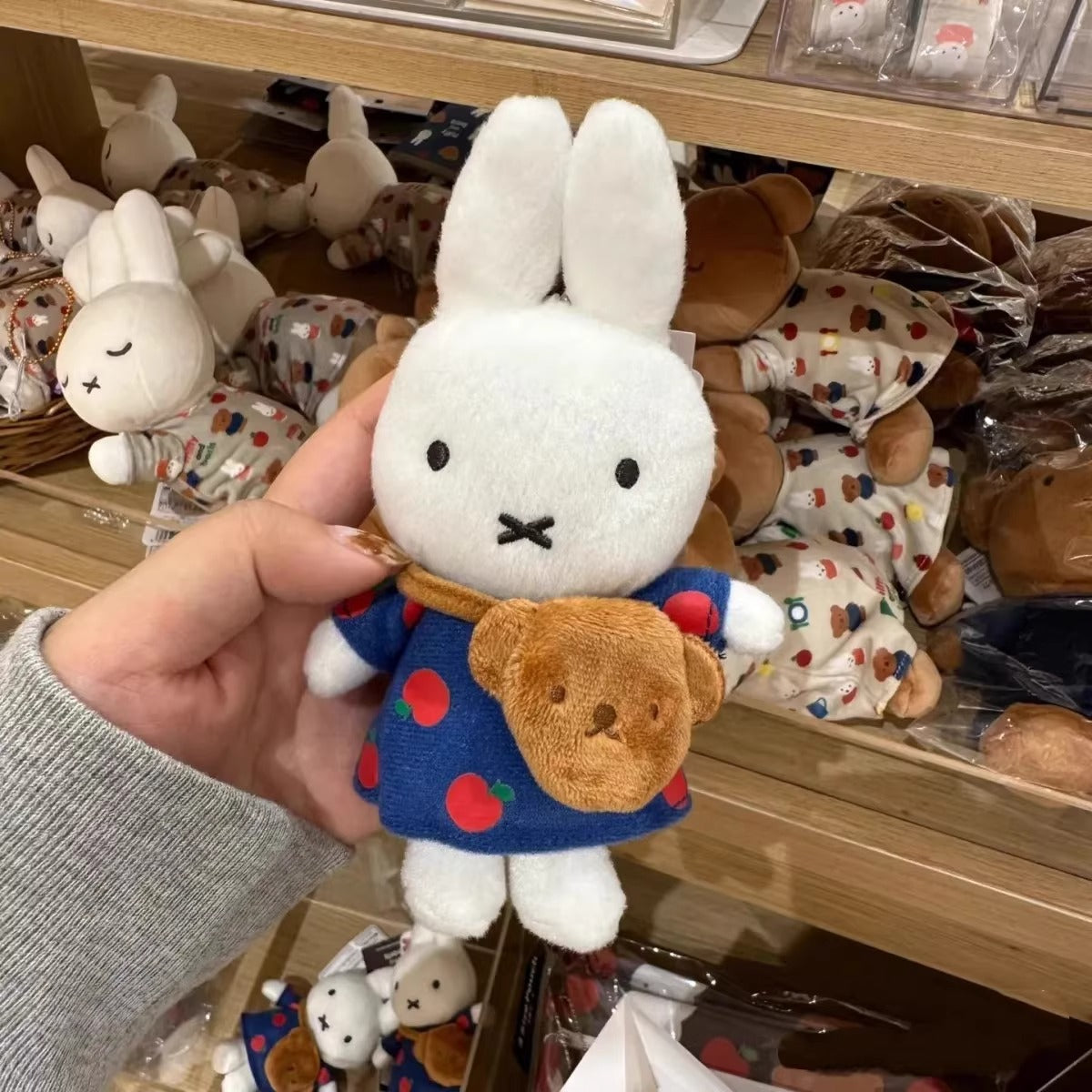 Japanese cute Miffy and Apple series cute plush dolls dolls gifts pendants ornaments