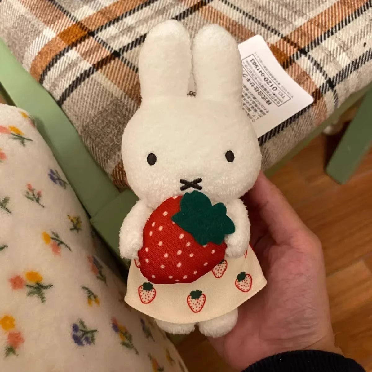 Japanese cute miffy hand holding strawberry Miffy doll pendant surrounding pendant cute