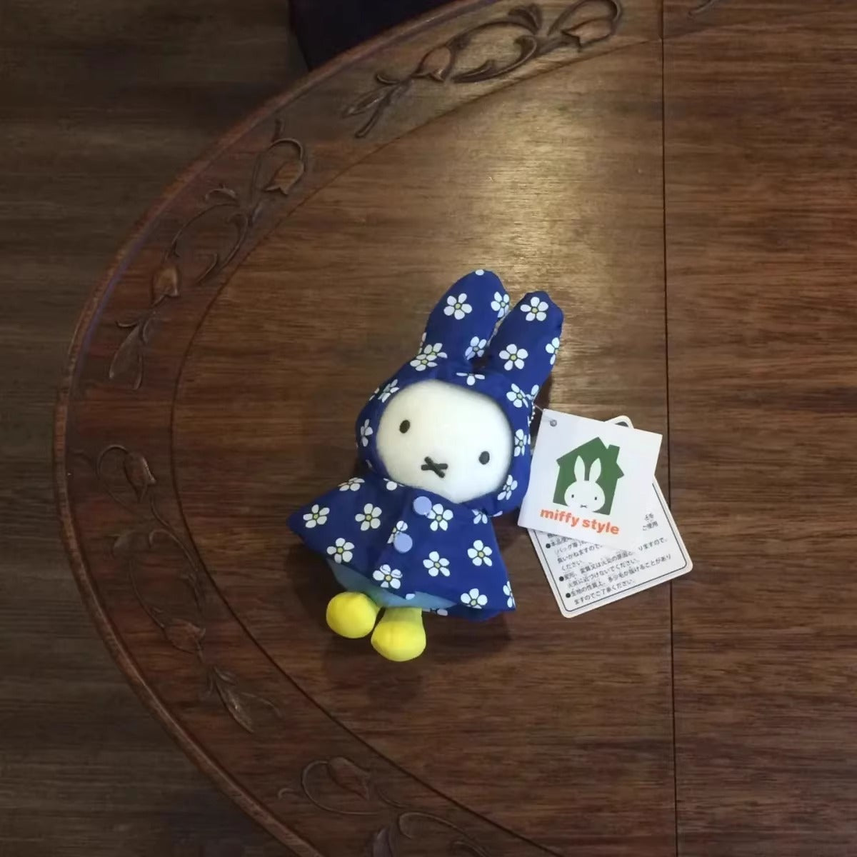Japanese cute miffy Miffy exhibition blue raincoat Miffy doll pendant surrounding pendant cute