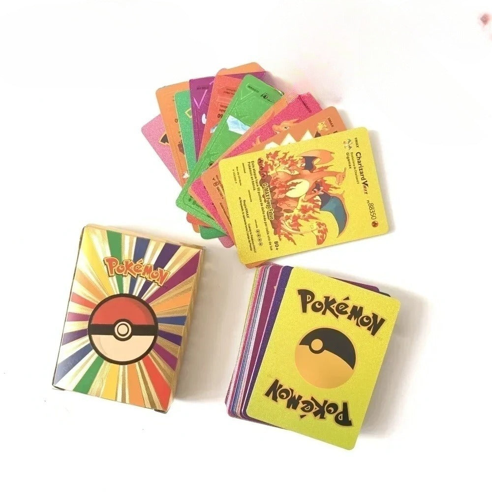 2024 27-55PCS Pokemon Colorful Gold Foil Card Charizard Pikachu Arceus Silver Rainbow English German VSTAR GX V VMAX Card