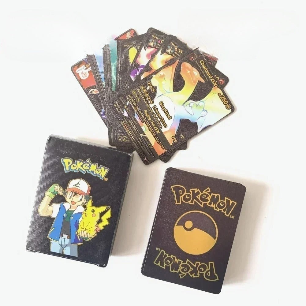 2024 27-55PCS Pokemon Colorful Gold Foil Card Charizard Pikachu Arceus Silver Rainbow English German VSTAR GX V VMAX Card