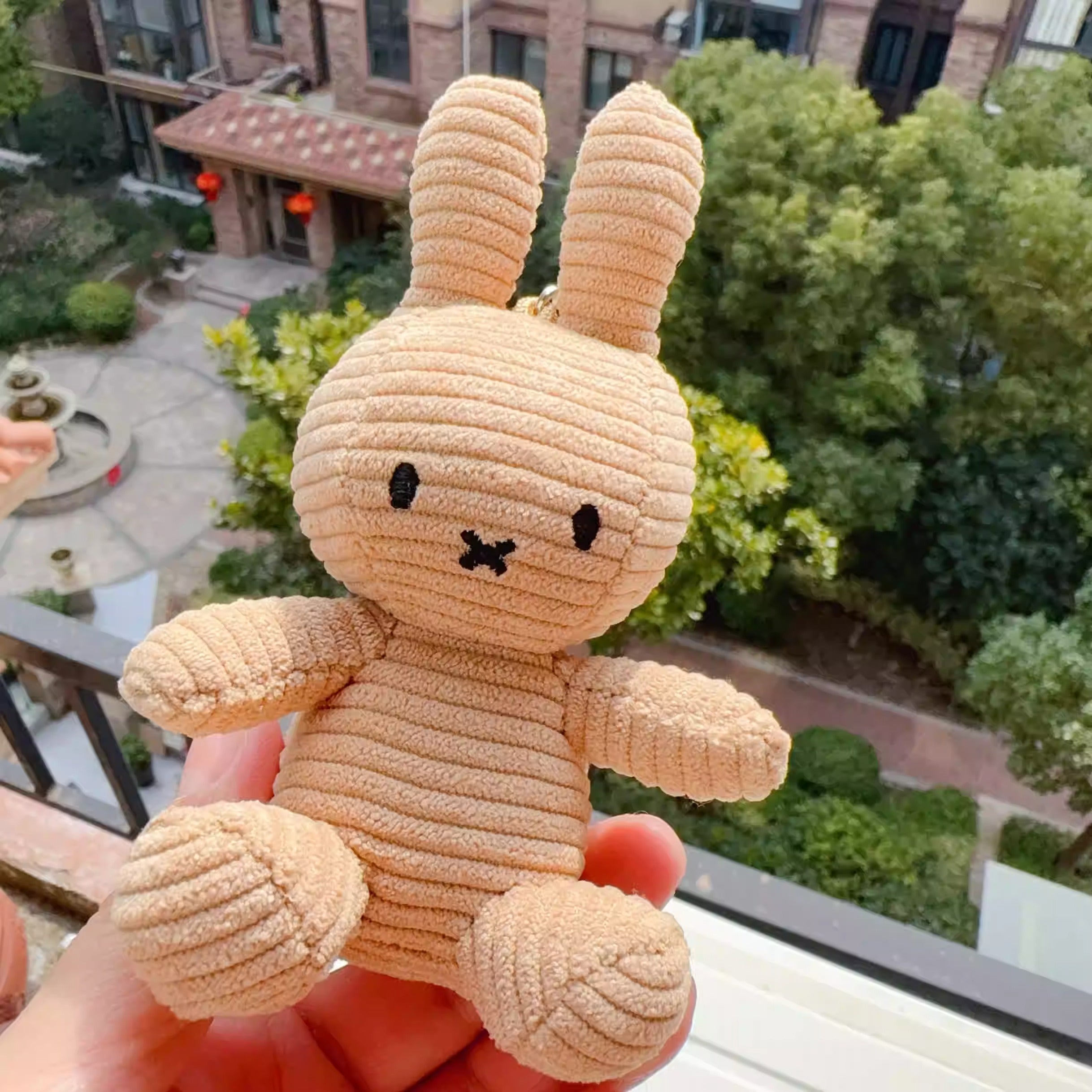 Exported to the Netherlands genuine Bontontoys corduroy fabric Mifei rabbit bunny pendant cute girl gift