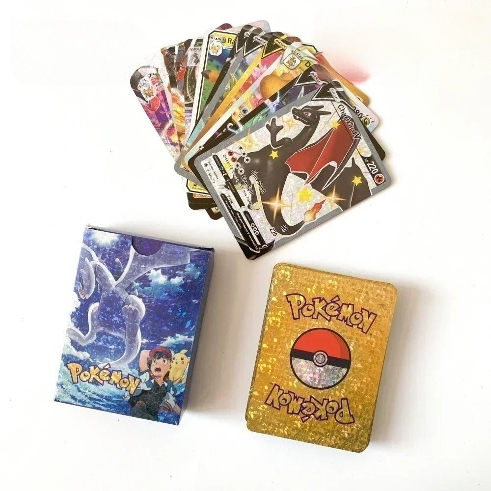 2024 27-55PCS Pokemon Colorful Gold Foil Card Charizard Pikachu Arceus Silver Rainbow English German VSTAR GX V VMAX Card