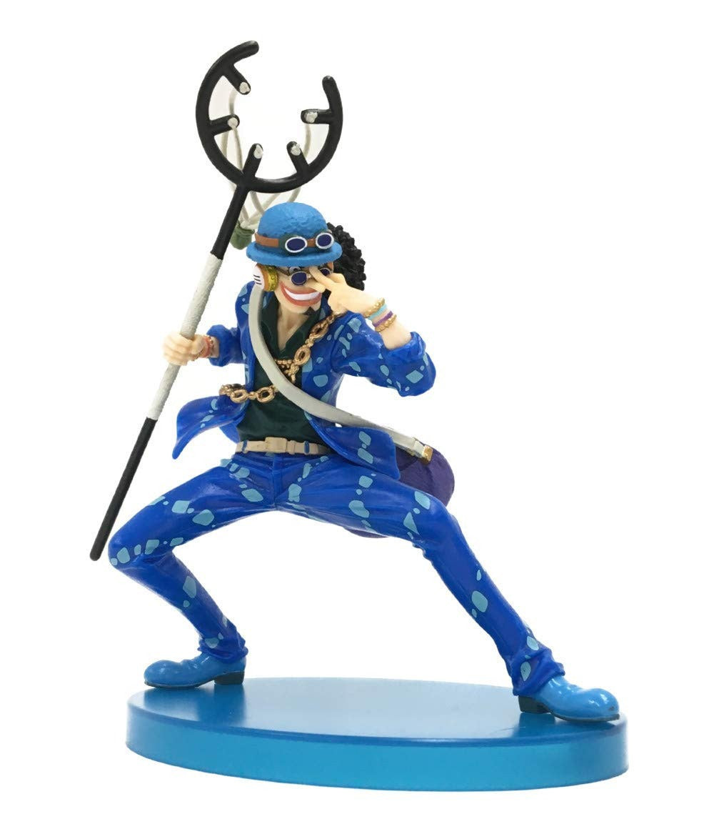 11CM Anime One Piece Usopp Figure 20th Anniversary Blue Set Doll Model Toy Gift Collection Aciton Figure PVC